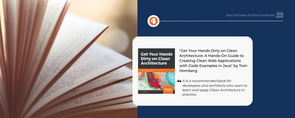 Software-Architektur-Bücher, „Get Your Hands Dirty on Clean Architecture: A Hands-On Guide to Creating Clean Web Applications with Code Examples in Java“ von Tom Homberg